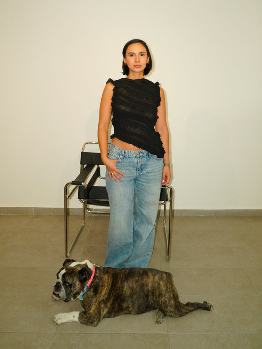 Blusa Fruncida Negra