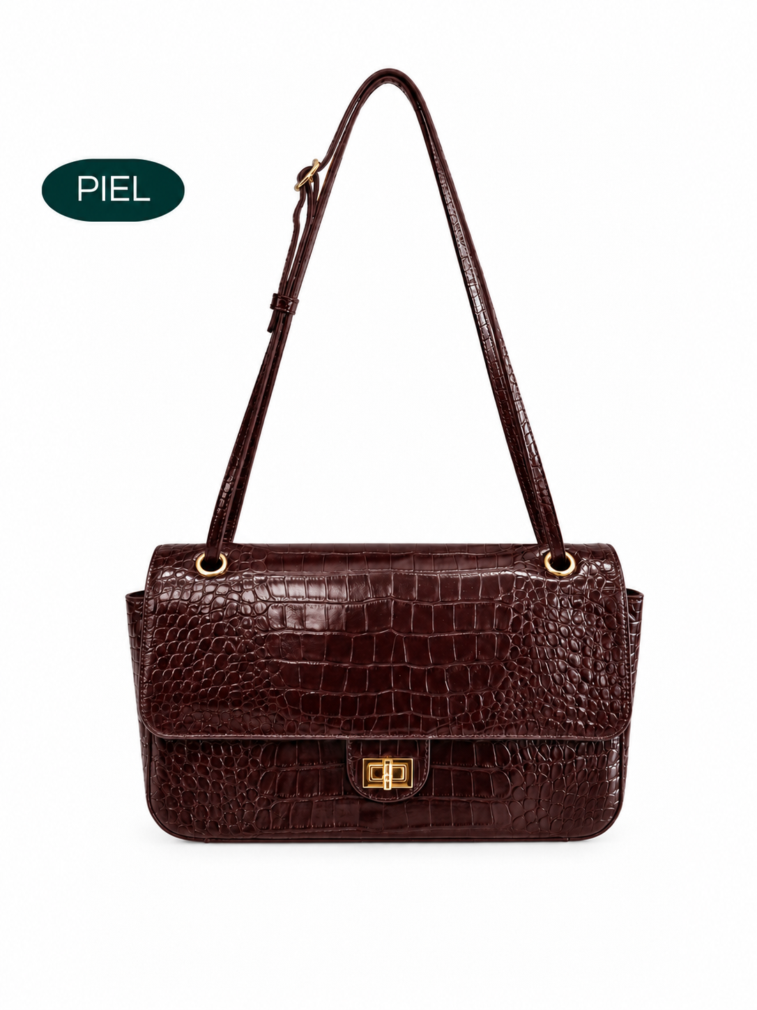 Bolso Helena Croco Café Mediana