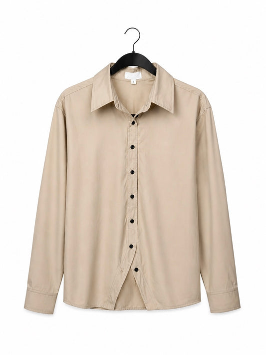 Camisa Beige Manga Larga