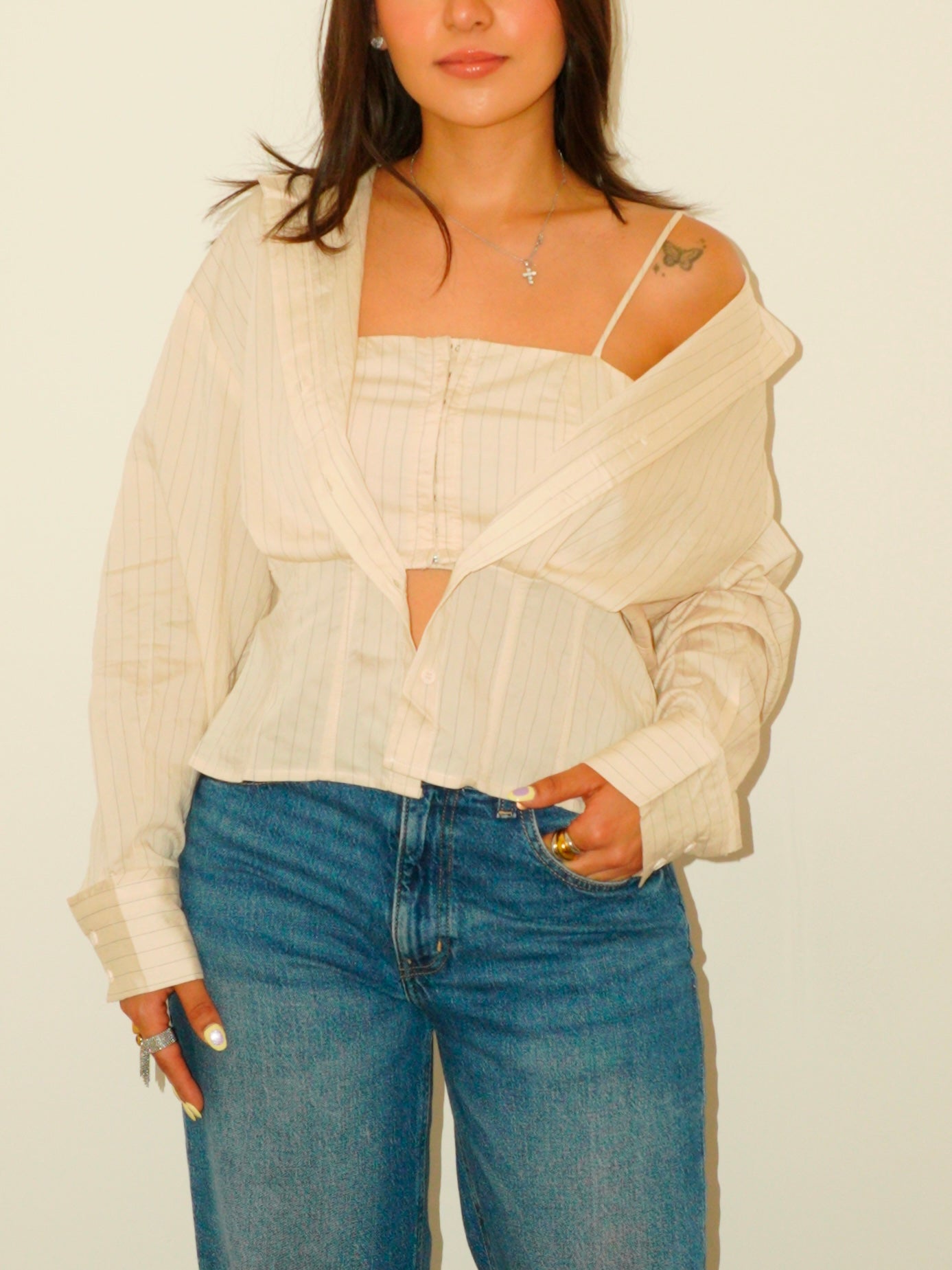 Camisa Corset Rayas