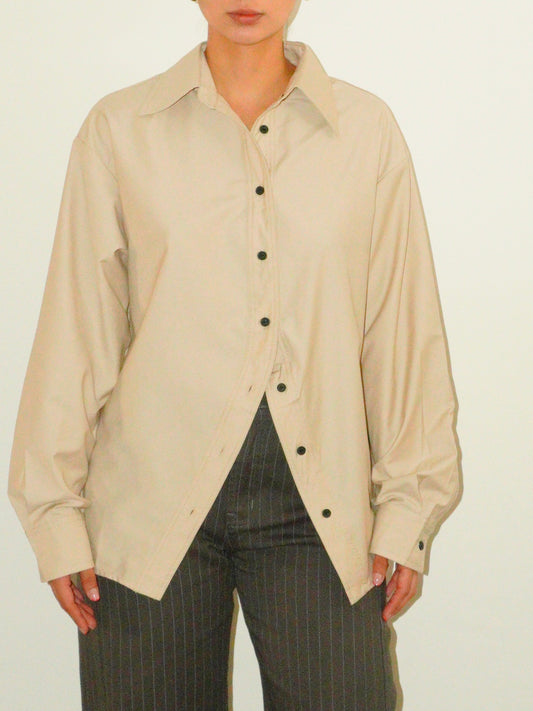 Camisa Beige Manga Larga