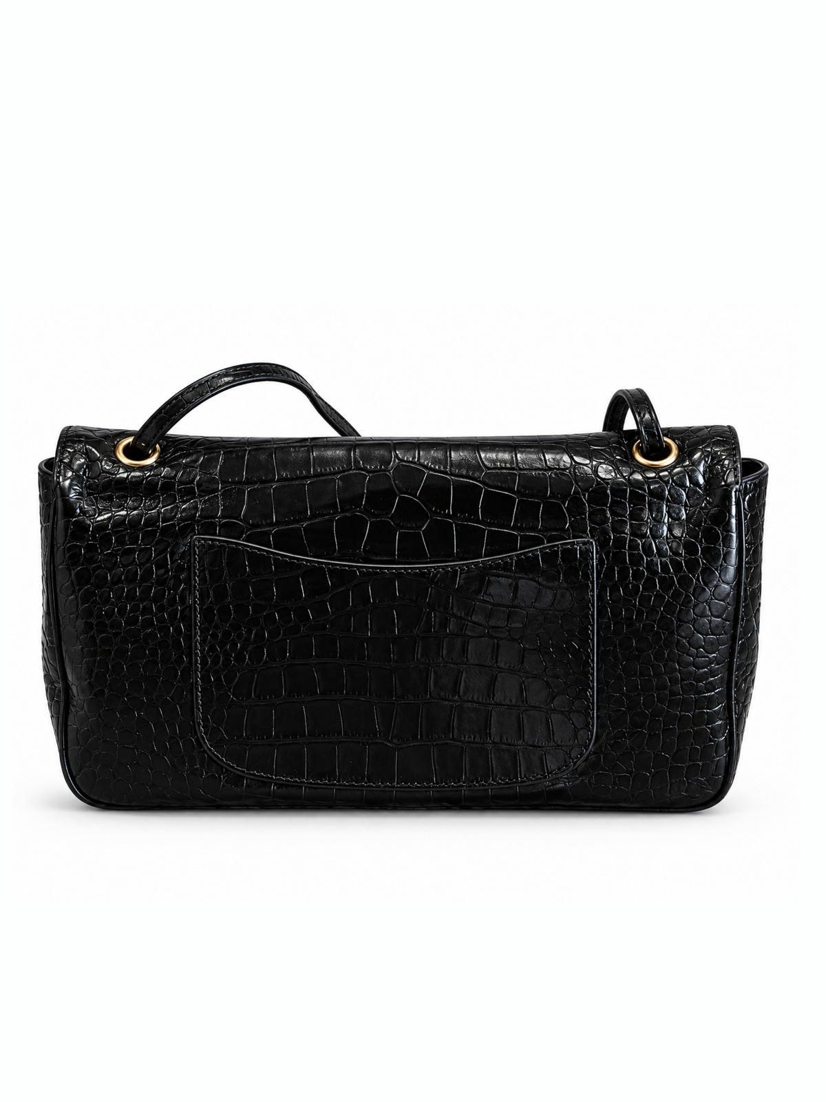 Bolso Helena Croco Negro Mediana