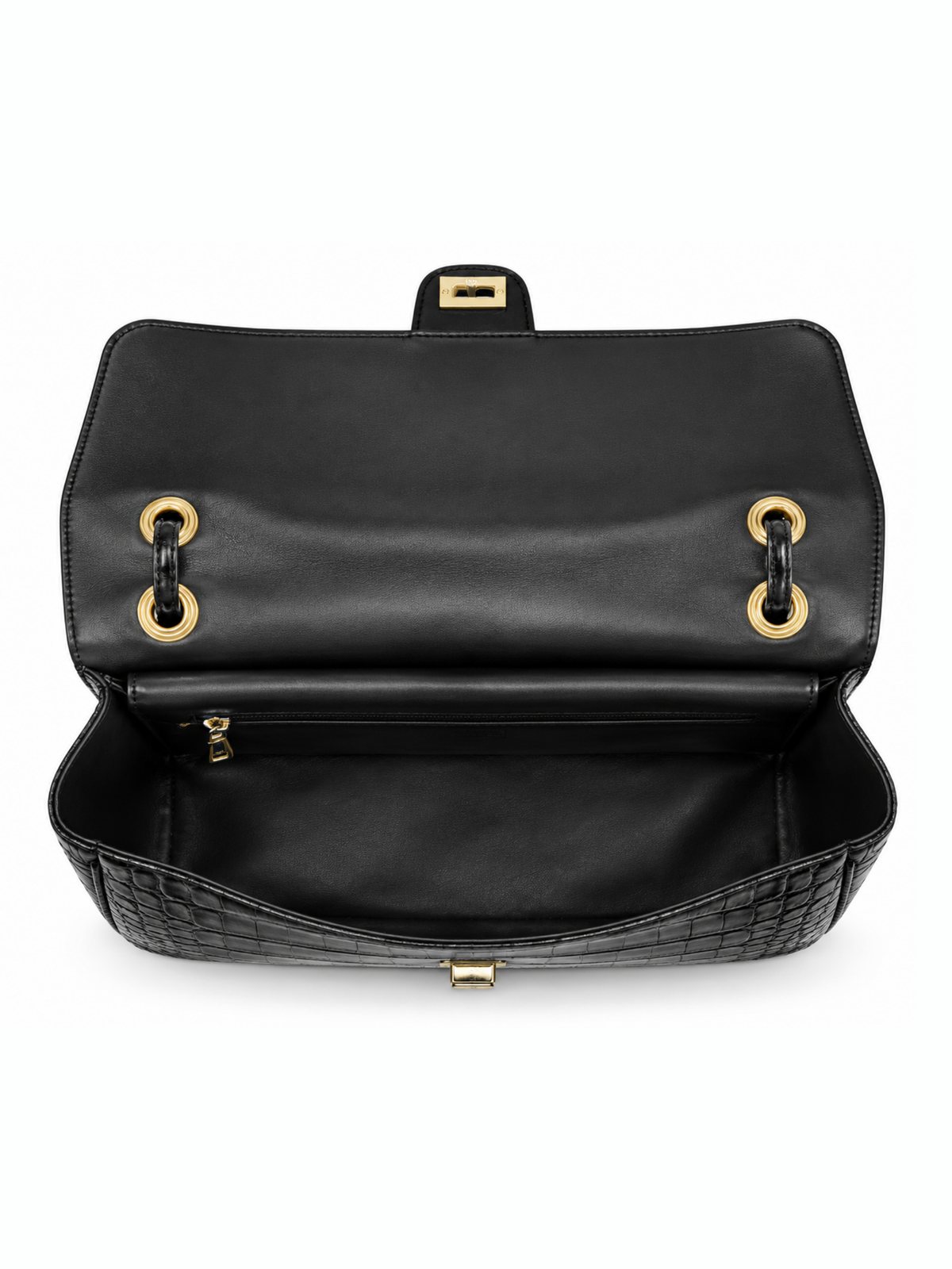 Bolso Helena Croco Negro Mediana